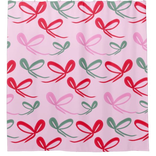 Christmas Bows Reversible Color Douchegordijn (Voorkant)