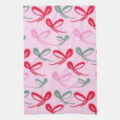 Christmas Bows Reversible Color Theedoek (Verticaal)