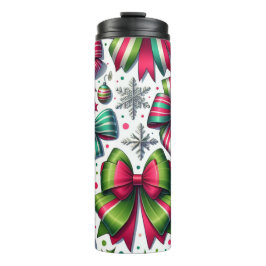 Christmas Bows Tumbler – Festive Gift for Women Thermosbeker