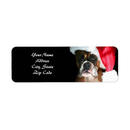Christmas Boxer Dog Adresetiketten Etiket (Voorkant)