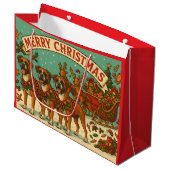 Christmas Boxer Dogs Gift Bag Groot Cadeauzakje (Voorkant Gekanteld)