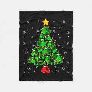 Christmas Boxing Srts Lover Xmas Tree Lights Paj  Fleece Deken