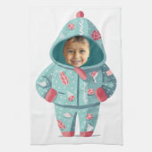 Christmas Boy Face Personalized  Theedoek (Verticaal)