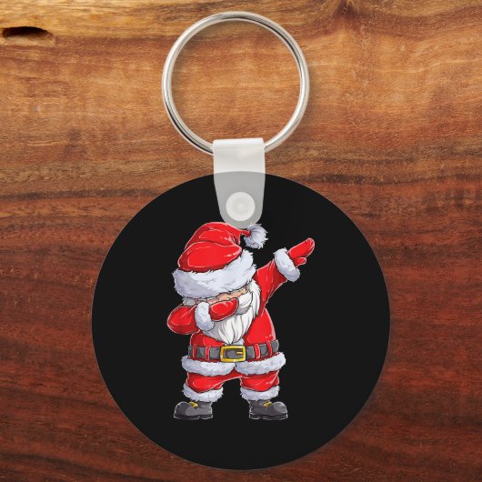 Christmas Boys Dabbing Santa Claus Girls Funny Xma Sleutelhanger (Voorkant)