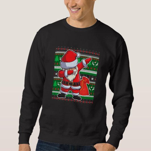 Christmas Boys Dabbing Santa Claus Girls Xmas Dab Trui (Voorkant)