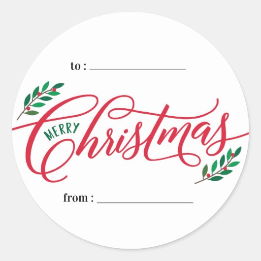 Christmas Branches Holiday Gift Sticker (Voorkant)