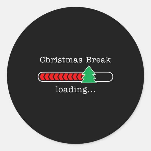 Christmas Break Loading Funny Xmas Holiday Teacher Ronde Sticker (Voorkant)