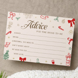 Christmas Bridal Shower Advice for the Bride Card Kaart