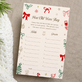 Christmas Bridal Shower How Old Were They Game