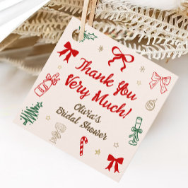 Christmas Bridal Shower Thank You Bedankjes Labels