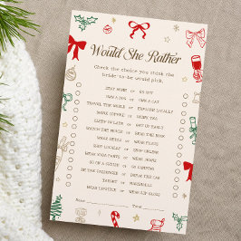 Christmas Bridal Shower Would She Rather Game