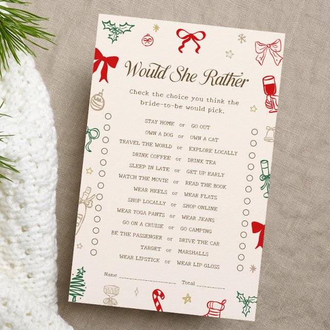 Christmas Bridal Shower Would She Rather Game (Creator heeft geüpload)