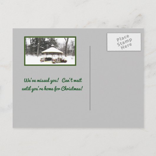 CHRISTMAS BRIEFKAART, "HET ENIGE DAT VERMIST IS JI FEESTDAGENKAART (Achterkant)