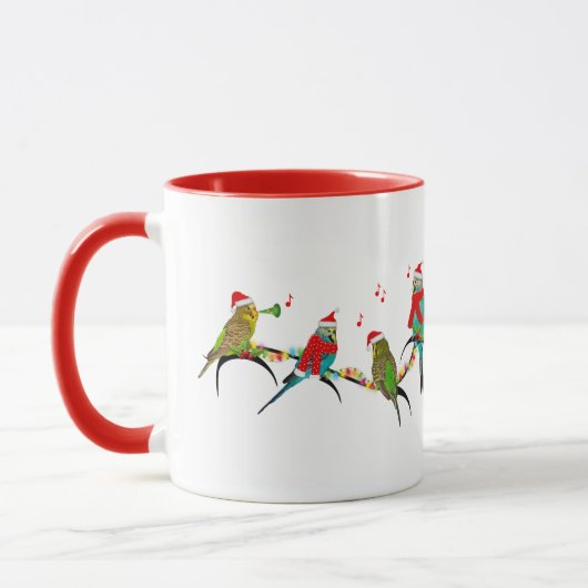 Christmas Budgie Frenzy Mug (Gauche)