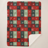Christmas Buffalo Plaid Snowflakes Red Green (Devant)