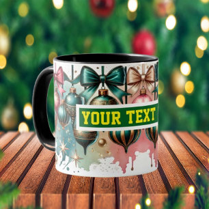 Christmas Bulbs Watercolor Coffee Mok