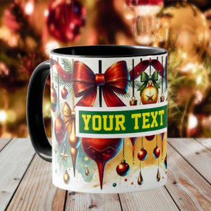 Christmas Bulbs Watercolor Coffee Mok