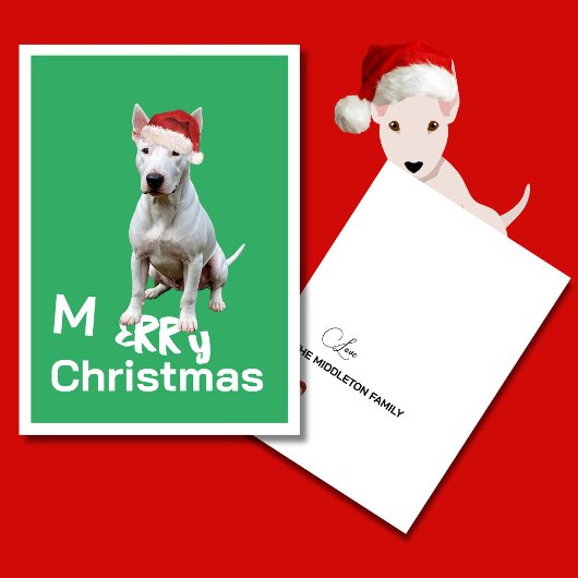 Christmas Bull Terrier Chien Merry Carte de voeux