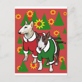 Christmas Bull Terrier Feestdagenkaart