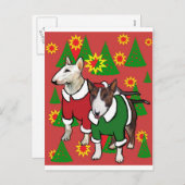 Christmas Bull Terrier Feestdagenkaart (Voorkant / Achterkant)
