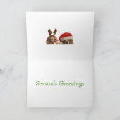 CHRISTMAS BULLDOG VACANCES CARTE DE SALUT VERT (Intérieur)