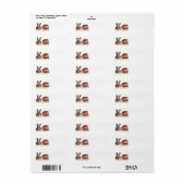CHRISTMAS BULLDOGS RETOURADRES LABELS (Full Sheet)