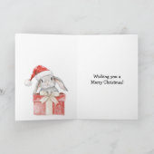 Christmas Bunny in a Box Kaart (Binnen)