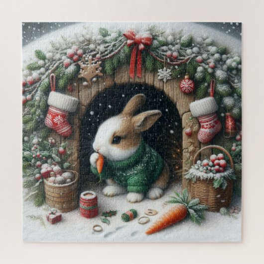 Christmas Bunny Puzzle (Vertical)