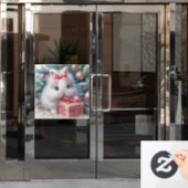 Christmas Bunny Window Cling Raamsticker (Kantoordeur)