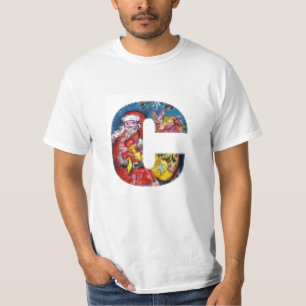 CHRISTMAS C BRIEF / SANTA MET GIFTS MONOGRAM T-SHIRT