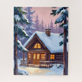 Christmas Cabin Forest Winter Snow Legpuzzel