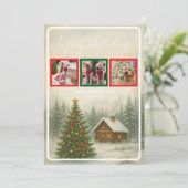 Christmas Cabin Holiday Kaart (Staand voorkant)