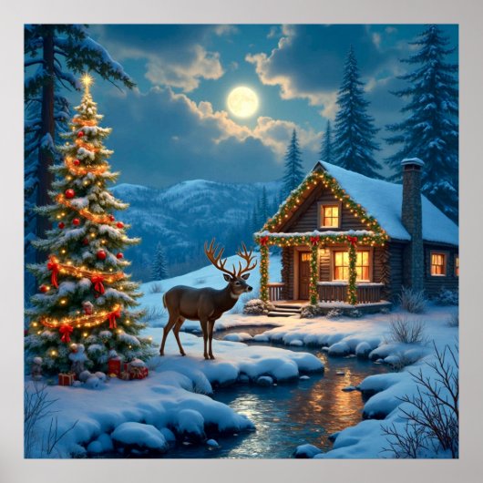 Christmas Cabin Poster (Voorkant)