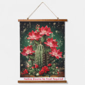Christmas Cactus Wall Tapestry Bloom Bright Shine Hangend Wandkleed (Voorkant 2)