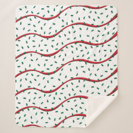 Christmas Cake Red Stripe Frosting Green Sprinkles Sherpa Deken