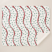 Christmas Cake Red Stripe Frosting Green Sprinkles Sherpa Deken (Voorkant (horizontaal))