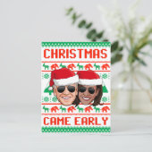 CHRISTMAS CAME EERST - Biden Harris 2020 Briefkaart (Staand voorkant)