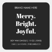 Christmas Candle Label | Merry Bright Joyful (Voorkant)