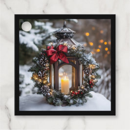 Christmas Candle Lantern Bedankjes Labels