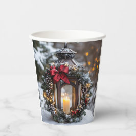 Christmas Candle Lantern Papieren Bekers