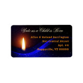 Christmas Candle Wide Retour Adreslabels Etiket (Voorkant)