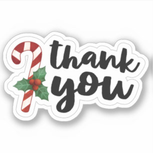 Christmas Candy Cane Bedankt Sticker