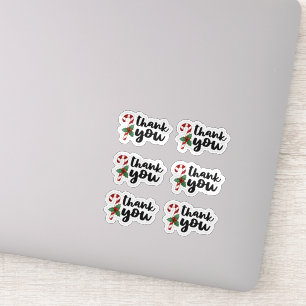 Christmas Candy Cane Bedankt Sticker