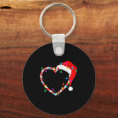 Christmas Candy Cane Heart Funny Love Candy Men Wo Sleutelhanger (Voorkant)