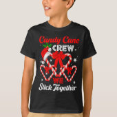 Christmas Candy Cane Heart Holiday Family Matching T-shirt (Voorkant)