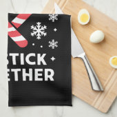 Christmas Candy Cane Heart We blijven bij elkaar Theedoek (Quarter Fold)