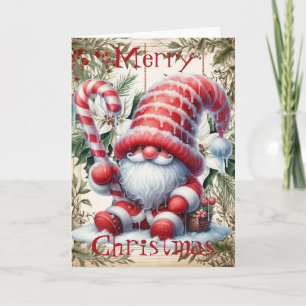 Christmas Candy Cane Icing Gnome Kaart