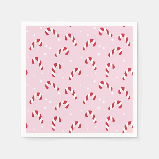Christmas Candy Cane Pink Servet (Voorkant)
