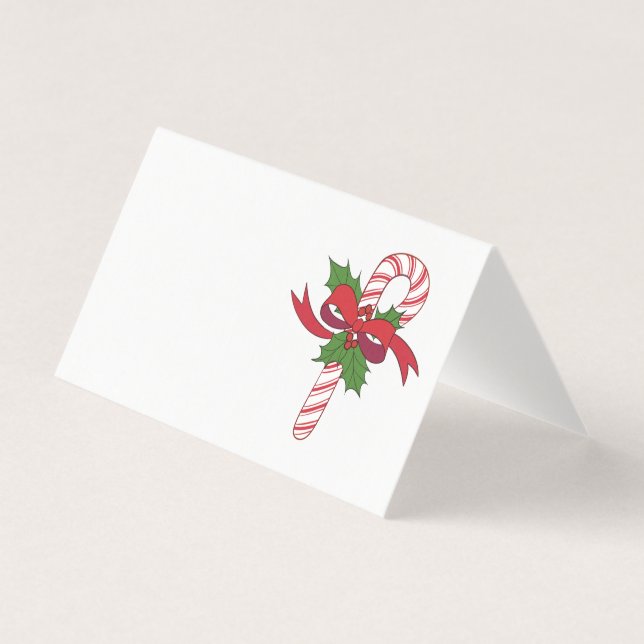 Christmas Candy Cane Place Card Kaart (Voorkant)