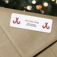 Christmas Candy Cane retour adreslabel